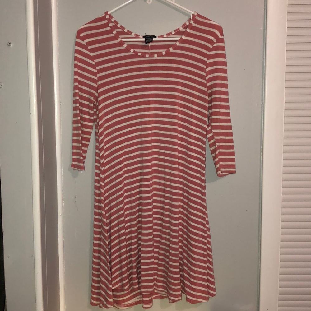 Rue21 Pink and White striped long sleeve Dress